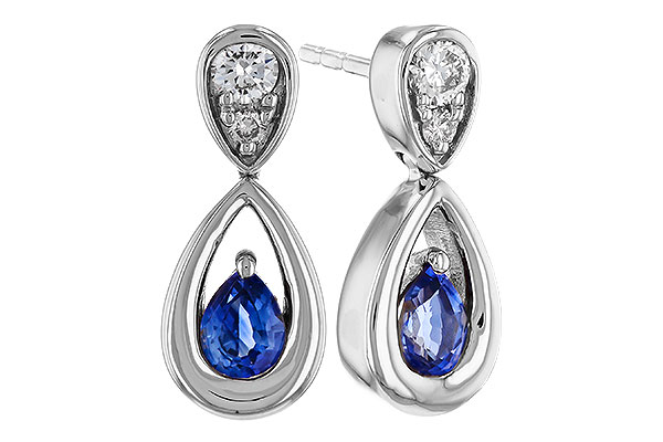 C320-30855: EARRINGS .42 SAPPHIRE .54 TGW (4x3 SAPP)